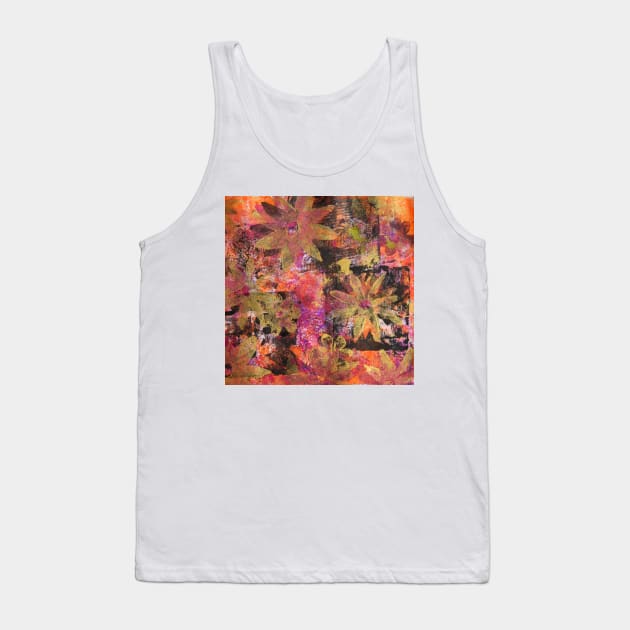 Flower in Black Square (Original Print Colours) Tank Top by Heatherian
